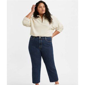 Levi's Wedgie High Waist Raw Hem Straight Leg Jeans in Salsa Dark Stone Size 16W